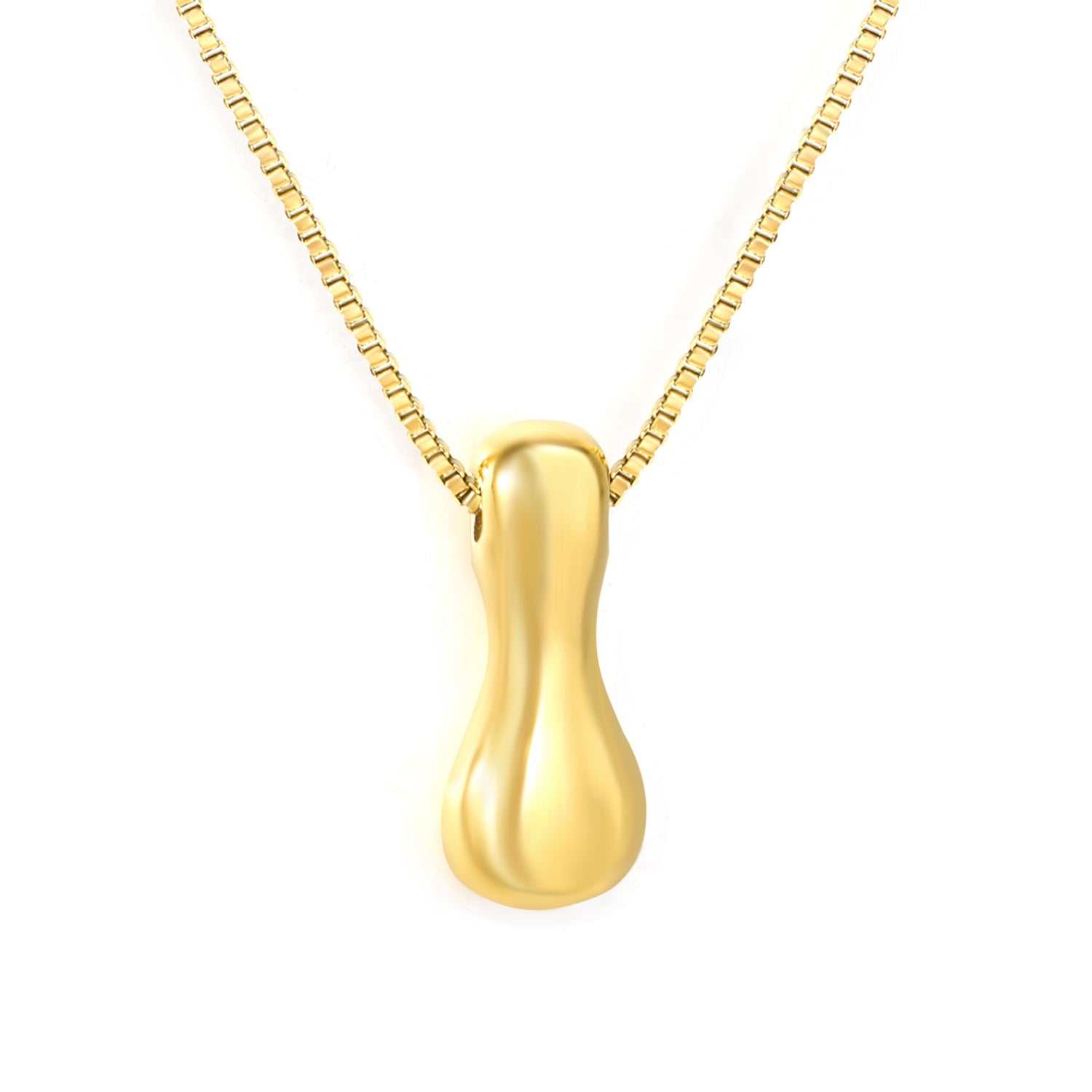 Alphabet Pendant A-Z 1.2 Box 40+5cm + 6mm Round Tail Tag Necklace Gold asonjewelry